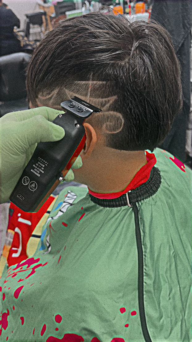 Stylish haircut transformation